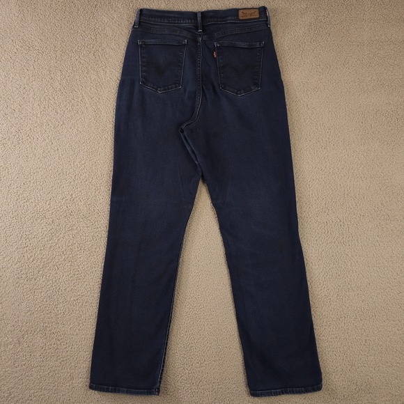 Levis 512 Jeans Womens 12 Blue Perfectly Slimming Straight Leg Stretch Dark Wash - Picture 2 of 16